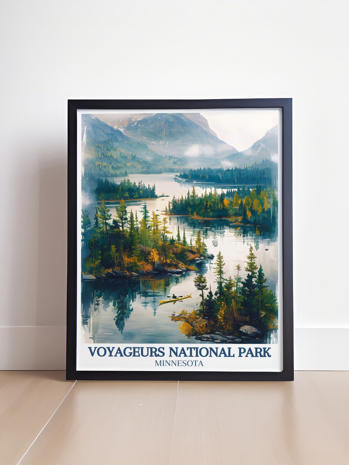 Voyageurs National Park Canoe on Still Lake Minnesota Poster - Image 4