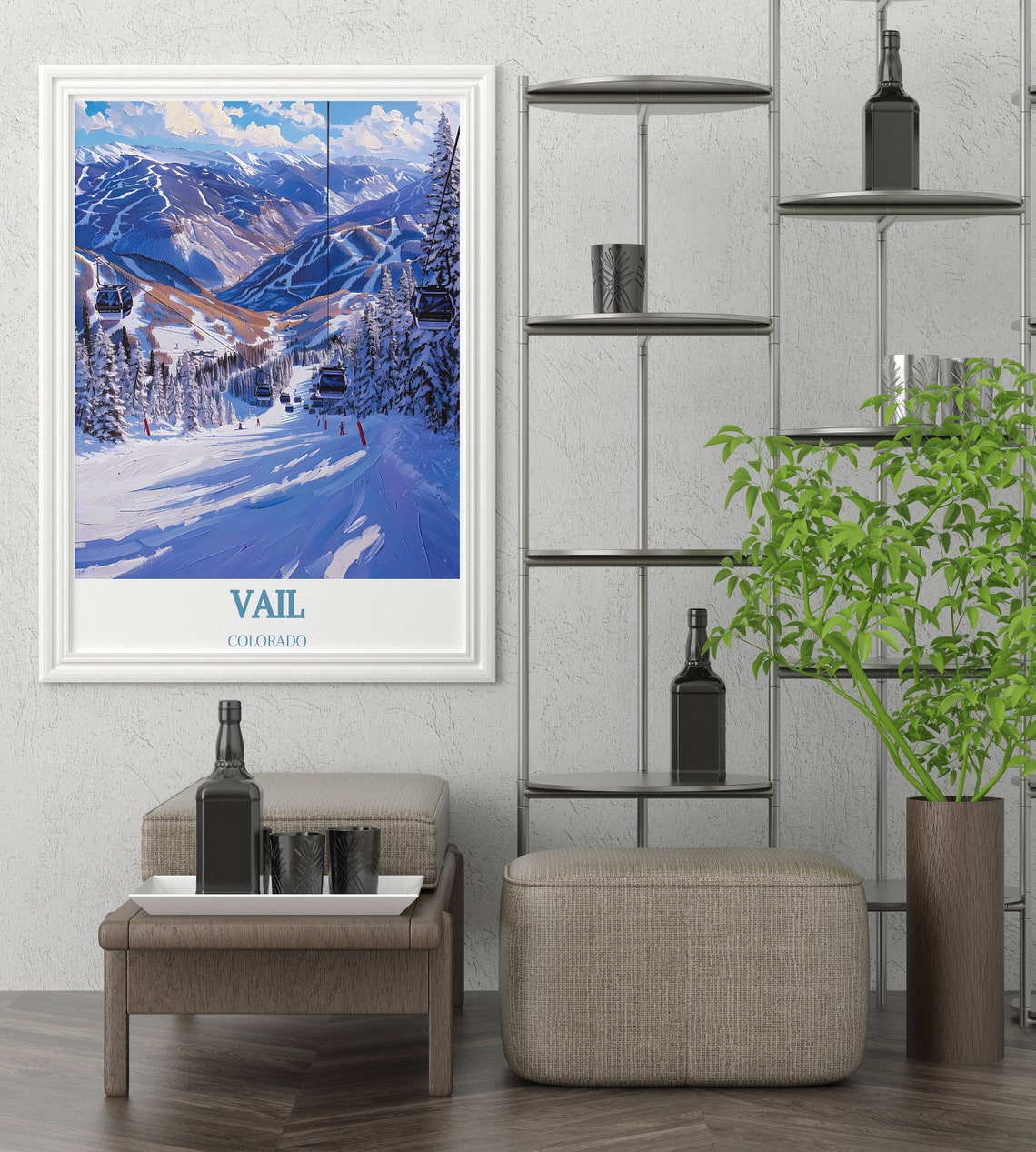 Vail Colorado Gondolas Over Snowy Mountain Slopes Winter Poster - Image 3