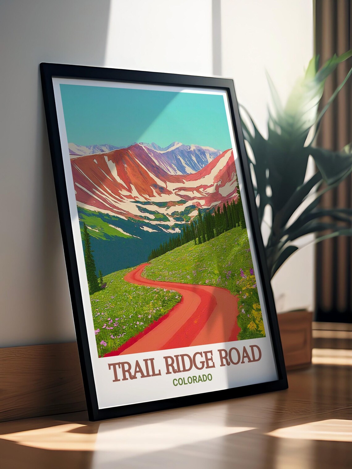 Trail Ridge Road Colorado Wildflower Meadow Road Travel Poster - Image 3