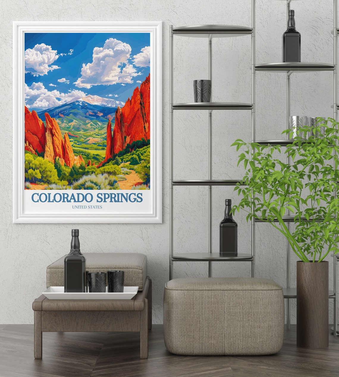 Colorado Wall Art Colorado Springs Poster Garden Of Gods And Pikes Peak Art Print Colorado Springs Landscape Print - Image 4