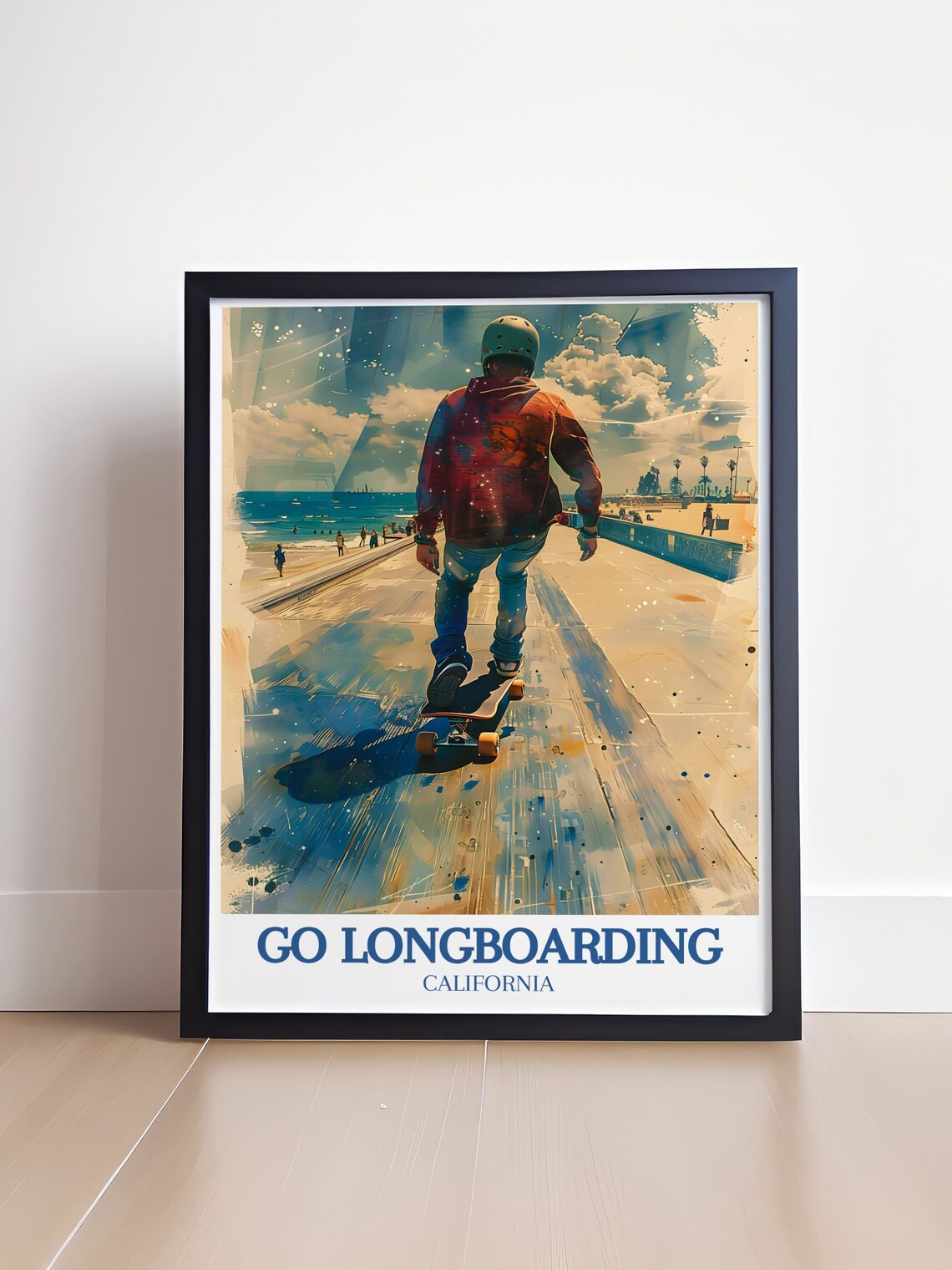 Go Longboarding California Venice Beach Boardwalk Art Poster - Image 4