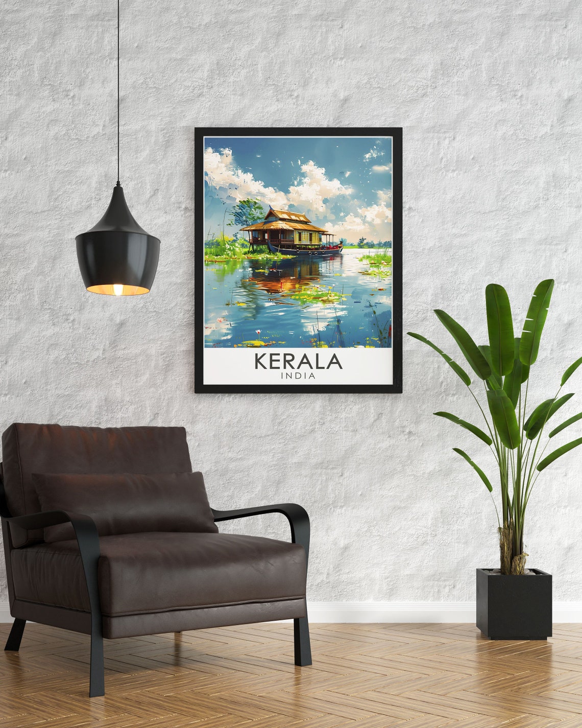 Kerala Backwaters Houseboat Alleppey Tranquil India Waterways Poster - Image 3
