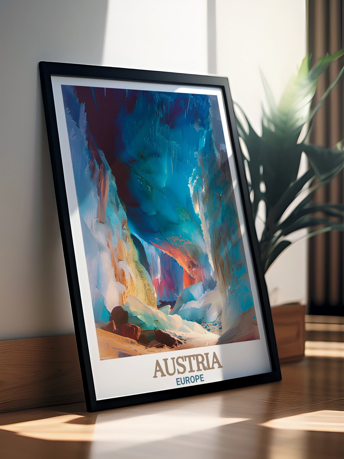 Eisriesenwelt Ice Cave Crystal Blue Interior Travel Art Poster - Image 2