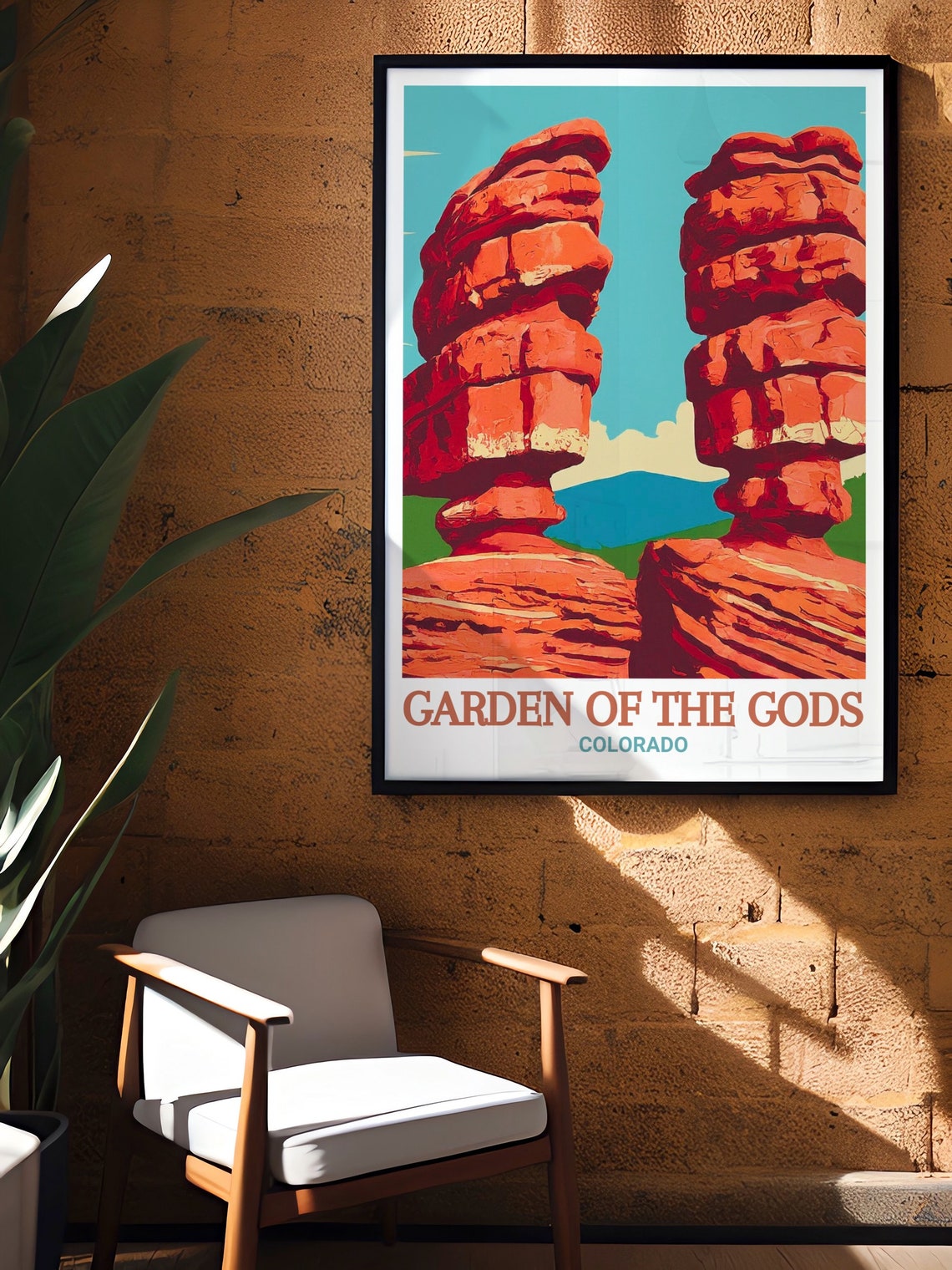 Gardens Of The Gods Travel Poster Siamese Twins Poster Siamese Twins Colorado Wall Art Gardens Of The Gods Print - Image 2