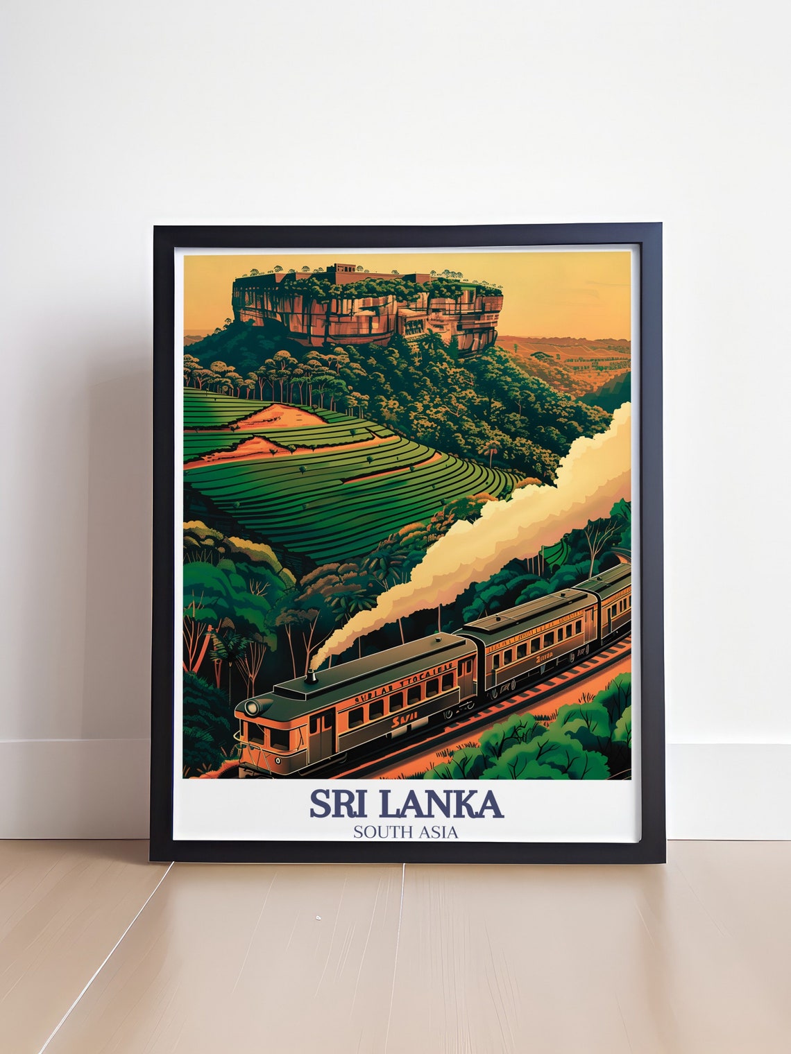 Sri Lanka Sigiriya Rock Tea Terraces Scenic Mountain Train Poster - Image 4