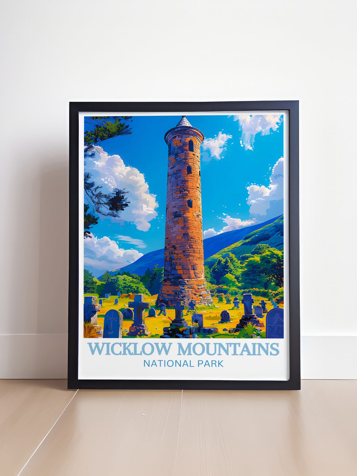 Wicklow Mountains National Park Round Tower Closeup Ireland Print - Image 4