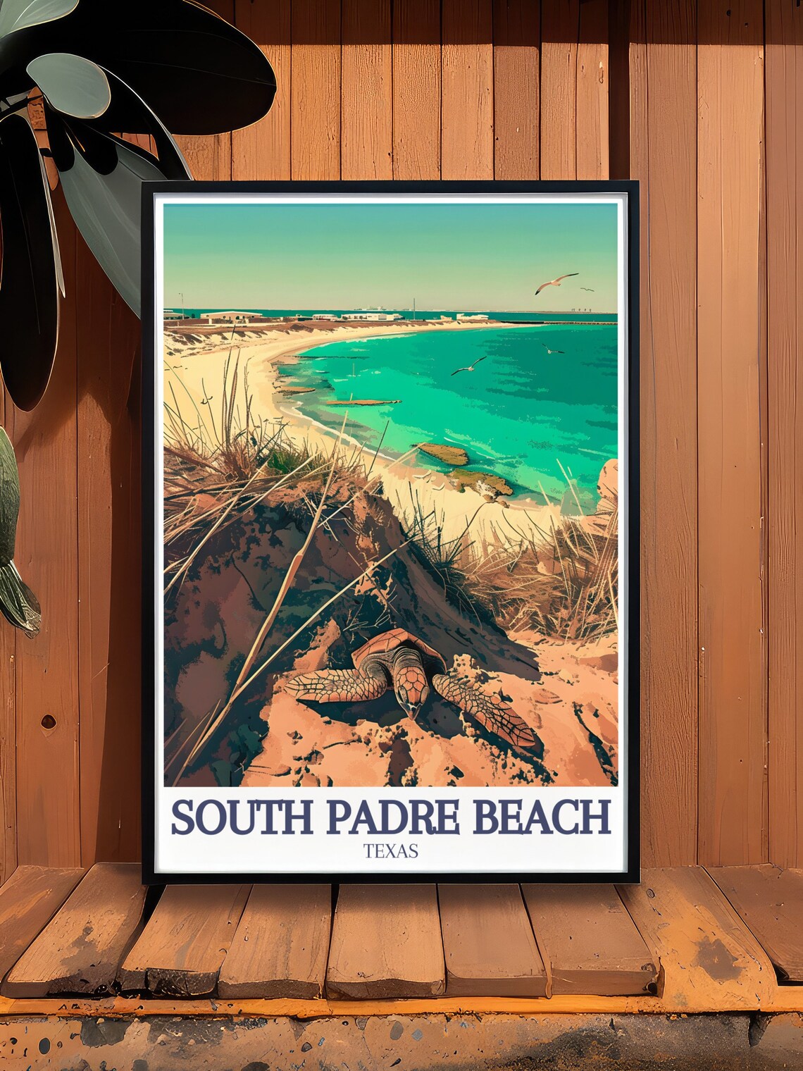 South Padre Beach Travel Poster, Malaquite Beach - Image 3