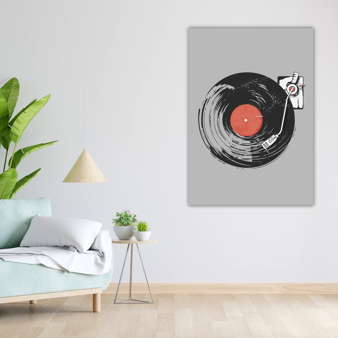 Vinyl Record With Red Label Retro Turntable Music Lover Wall Decor Poster - Image 5