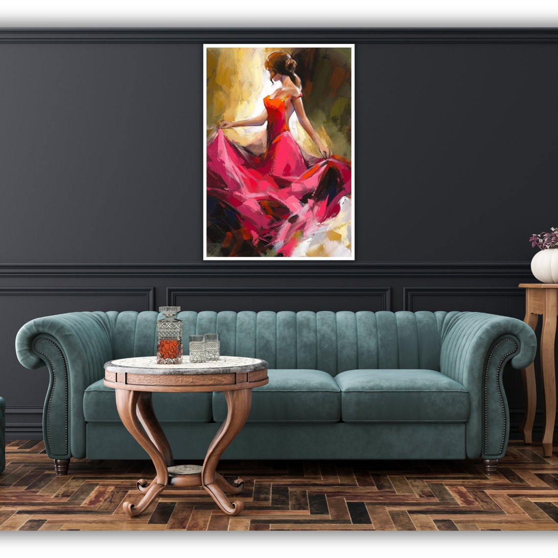 The Red Dance Print Ready To Hang Framed Wall Art Abstract Painting Modern Home Decor - Image 4