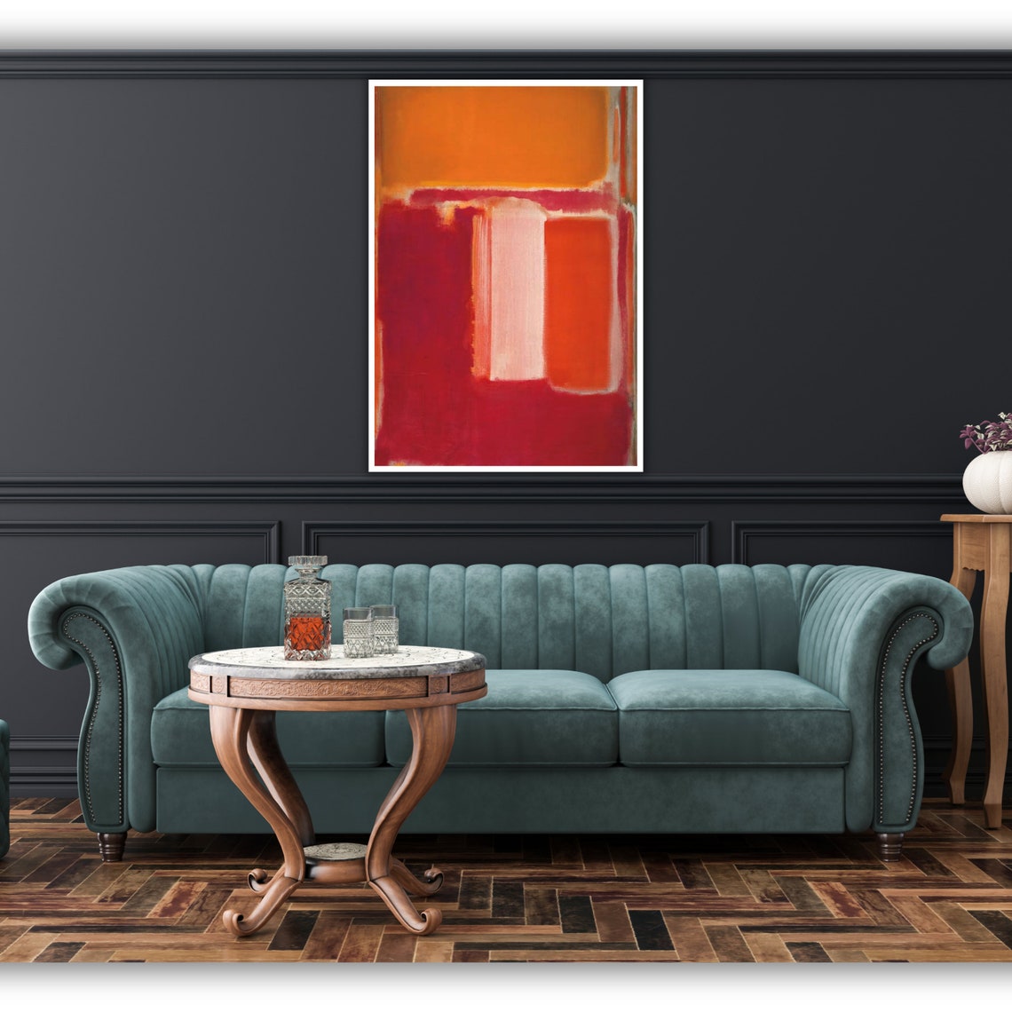 Rothko Style Orange Red Abstract Color Field Modern Art Wall Poster - Image 5