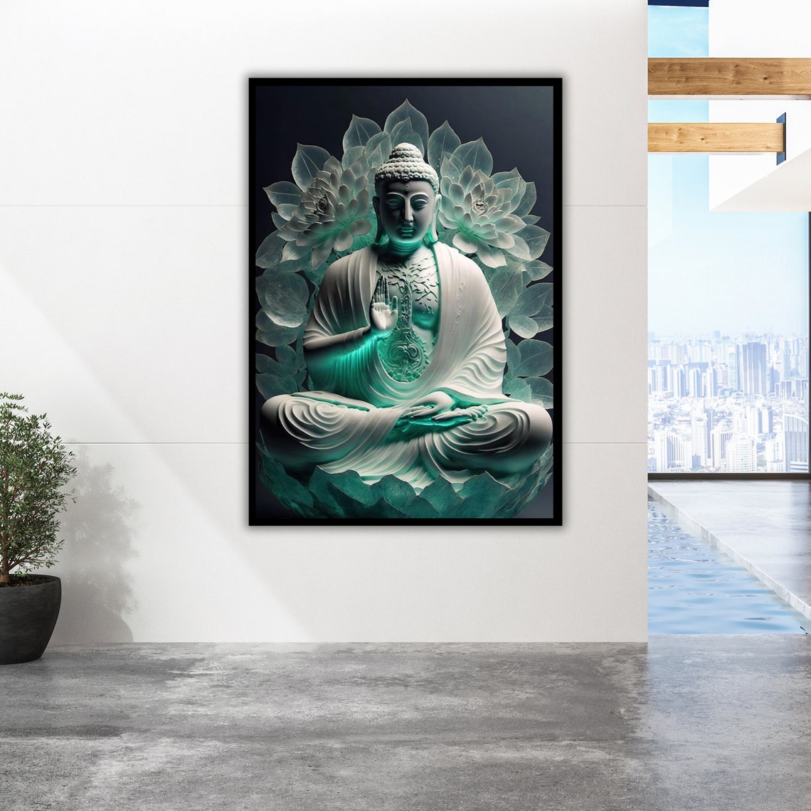 Buddha Print Nature Wall Art Ready To Hang Framed Art Zen Home Decor Spiritual Gift - Image 3