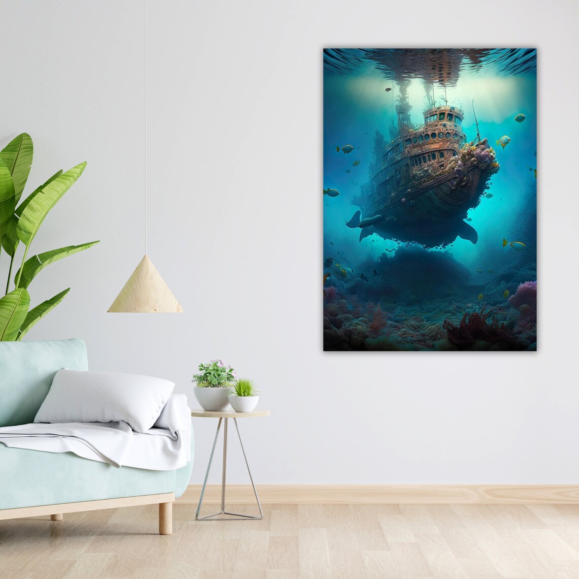 Sinking Ship Art Print Ready To Hang Framed Ocean Wall Decor Nautical Art Maritime Gift - Image 4