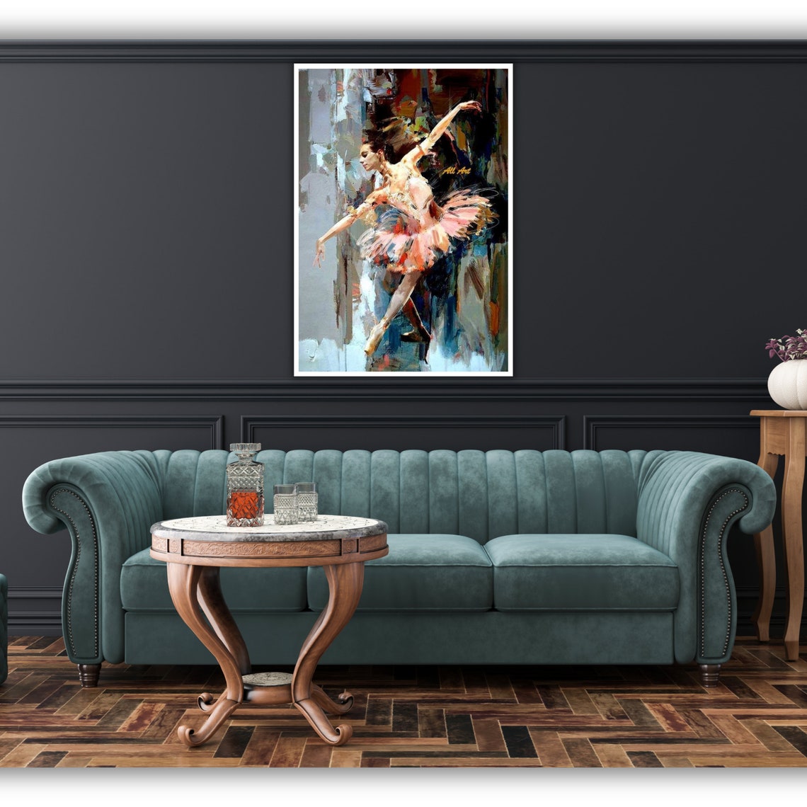 Ballerina Oil Painting Art Framed Ballet Print Ready To Hang Wall Decor Ballerina Gift - Image 5