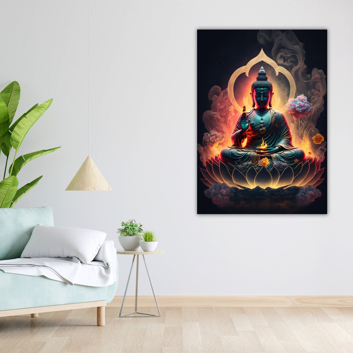 Serene Buddha Art Ready To Hang Framed Print Peaceful Wall Decor Zen Buddhism - Image 5