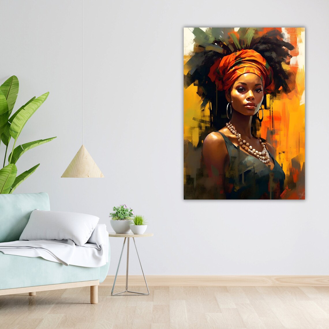 Ethnic Art Print African Woman Ready To Hang Framed Wall Decor Cultural Home Decor Wall Art - Image 2