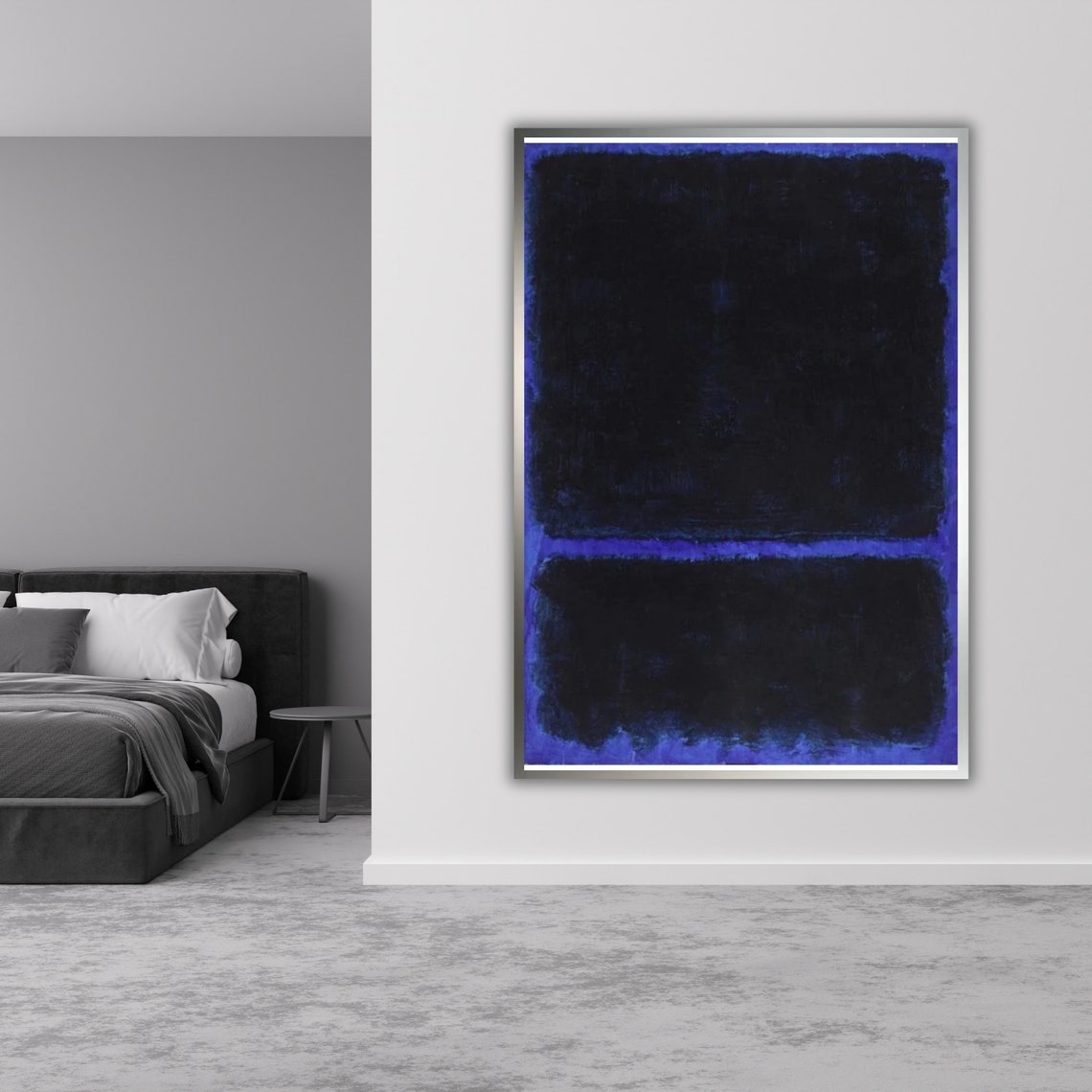 Rothko Style Dark Blue Black Moody Color Field Modern Art Wall Poster - Image 4