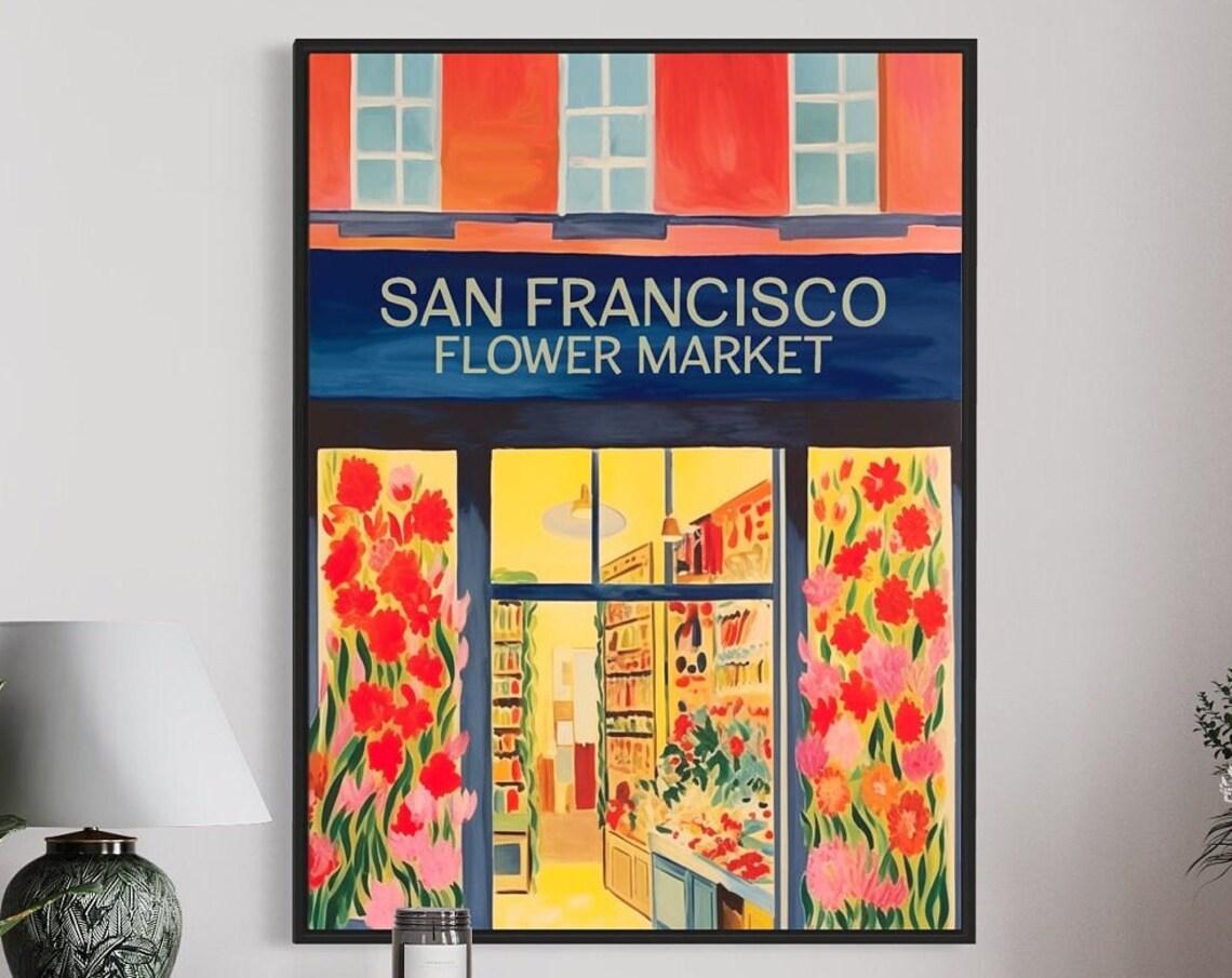 Flower Market Poster, Botanical Decor, Matisse