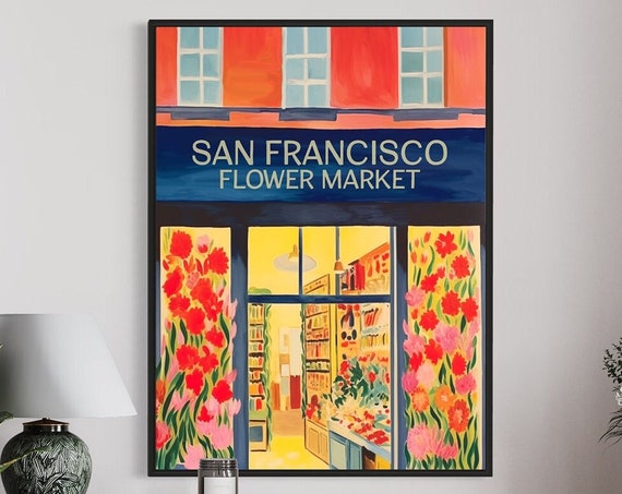 Flower Market Poster, Botanical Decor, Matisse