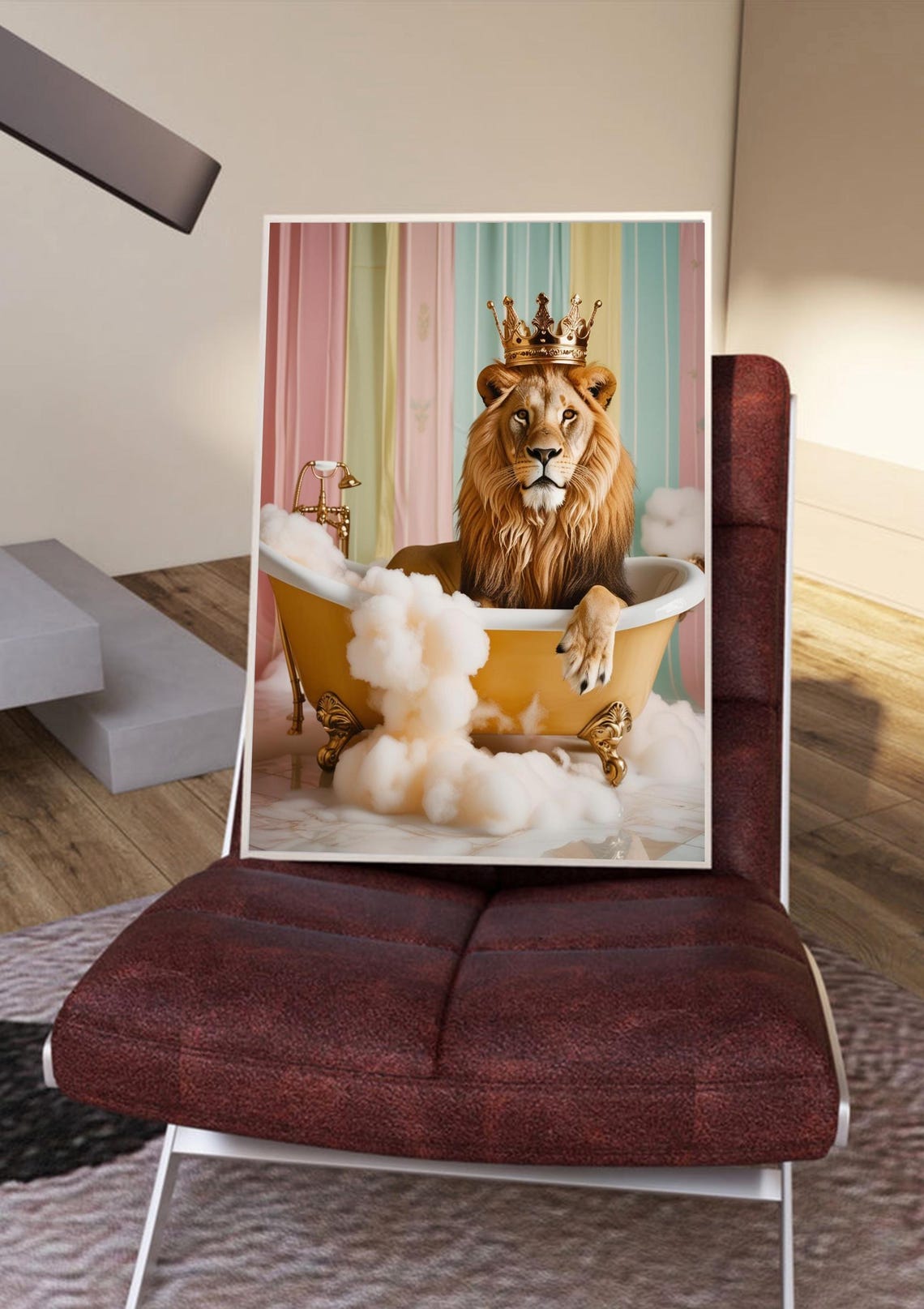 Majestic Lion, Vintage Safari Jungle Decor Print - Image 4