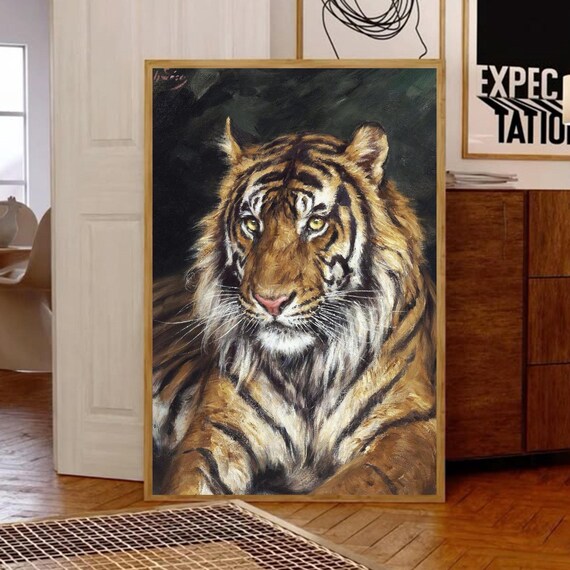 Geza Vastagh A Reclining Tiger, Vintage Wildlife Poster