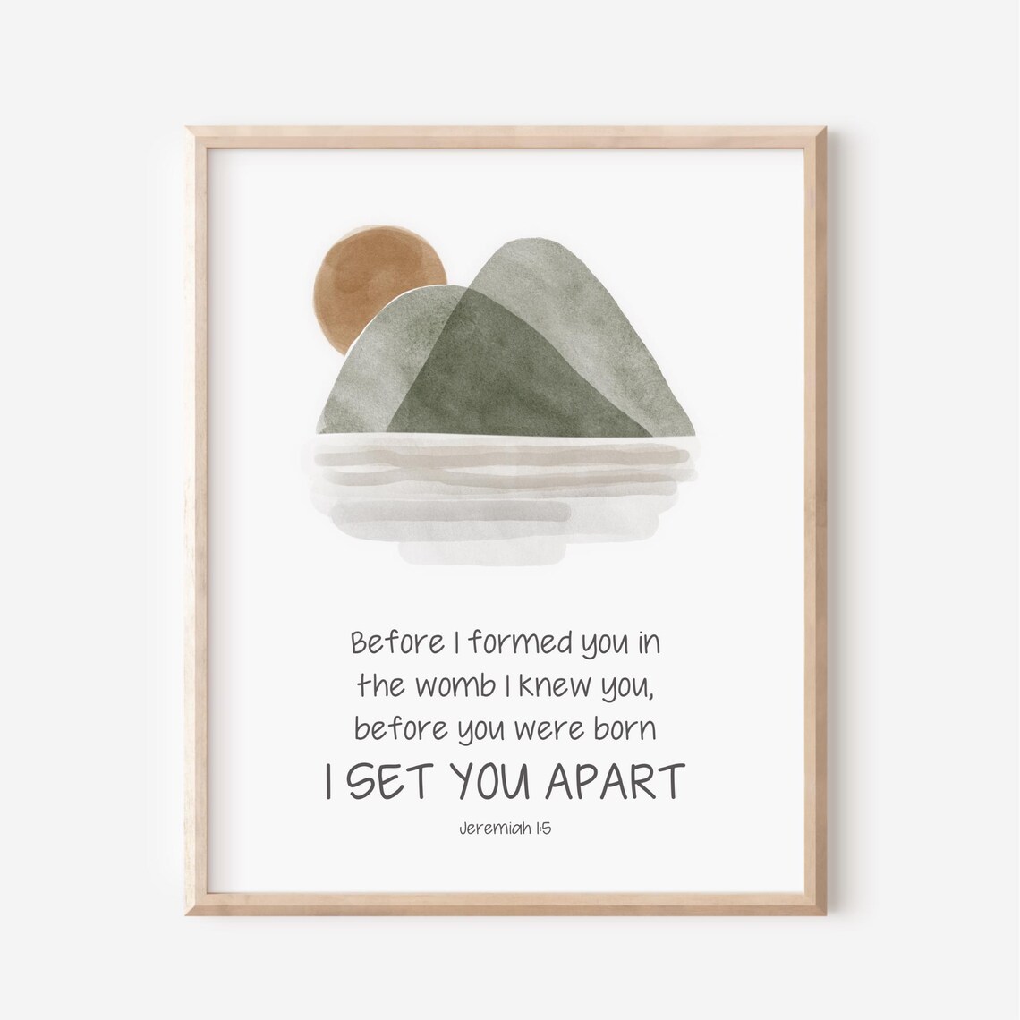 Jeremiah 1:5 I Set You Apart Nursery Minimalist Bible Verse Print