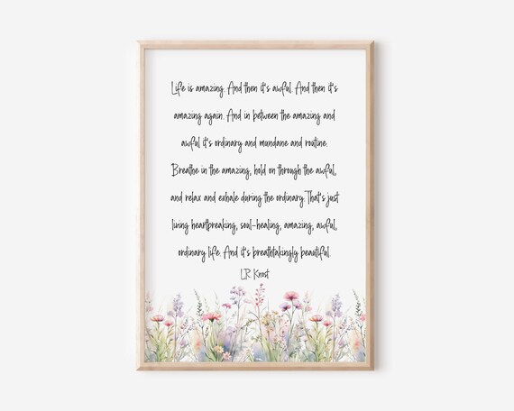 Life Is Amazing Lr Knost Quote Inspirational Wall Art Social Worker Gift Therapist Office Decor Quotes About Beautiful