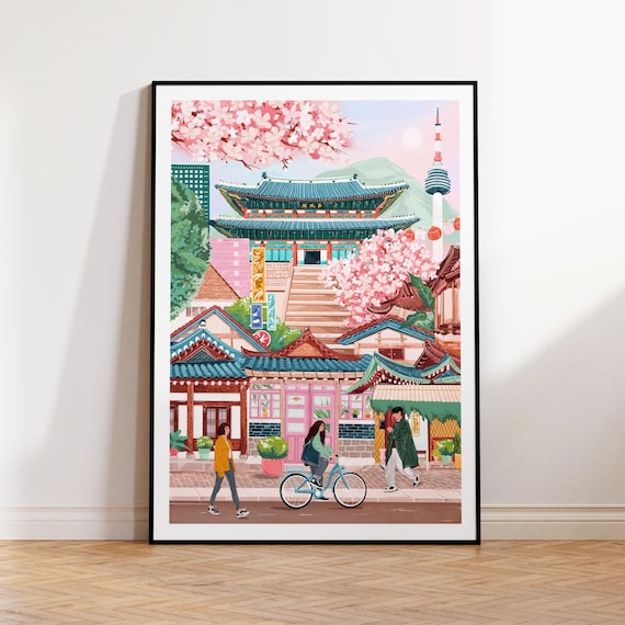 Seoul South Korea Travel Poster, City Decor