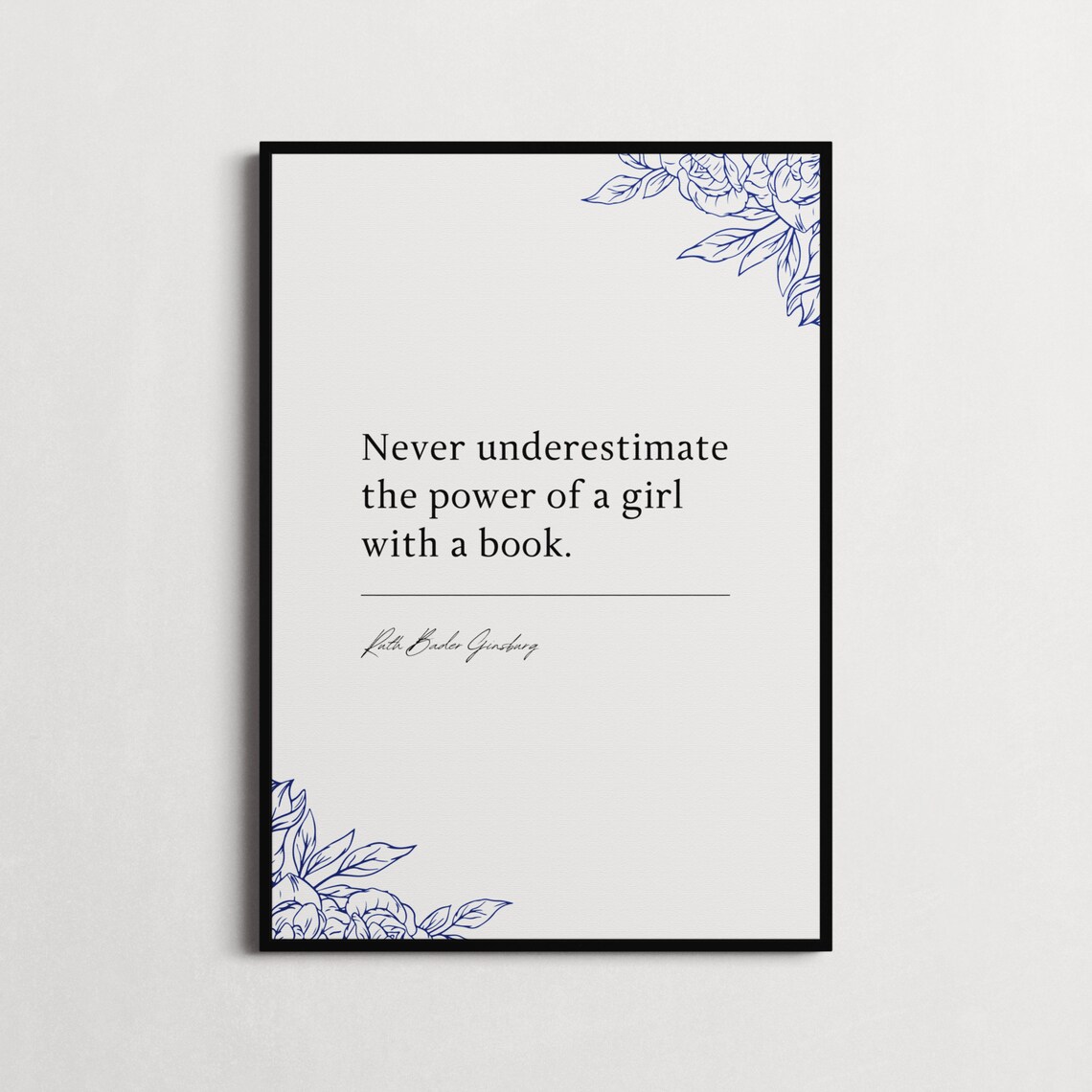 Ruth Bader Ginsburg Girl With A Book Feminist Quote Art Poster - Image 4