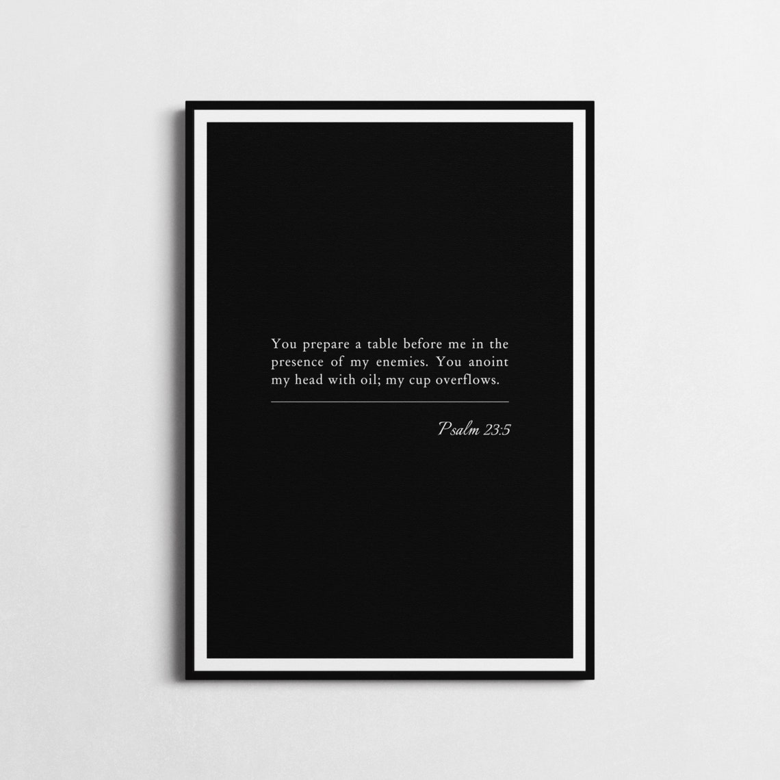 Psalm 23:5 Bible Verse My Cup Overflows Minimalist Christian Poster - Image 2