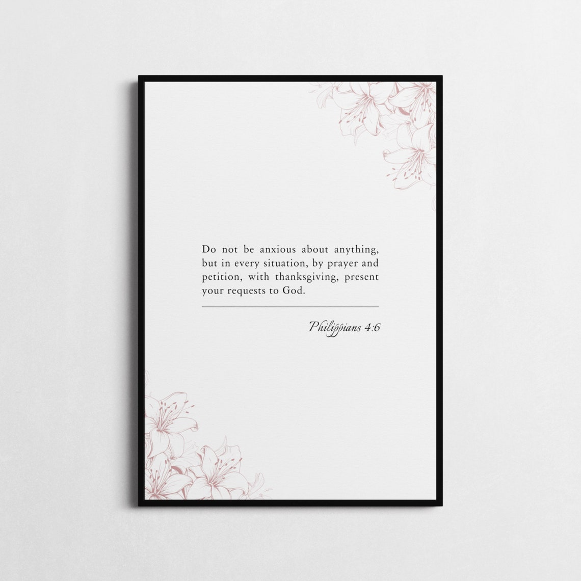 Philippians 46 Bible Verse Poster Bible Verse Framed Print Christian Wall Art Do Not Be Anxious About Anything Religious Gift - Image 3