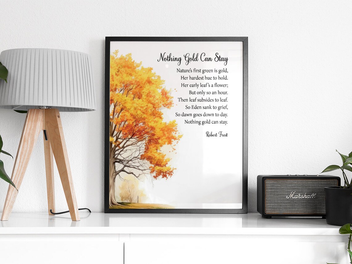 Nothing Gold Can Stay, Robert Frost Poem Print - Image 2