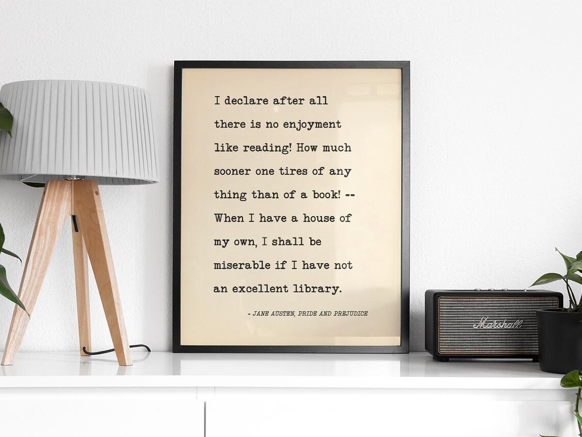 I Declare After All Jane Austen Reading Quote Library Poster - Image 2