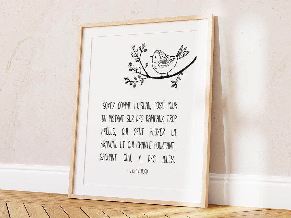 Soyez Comme Loiseau Quote, Victor Hugo Nature Love - Image 2