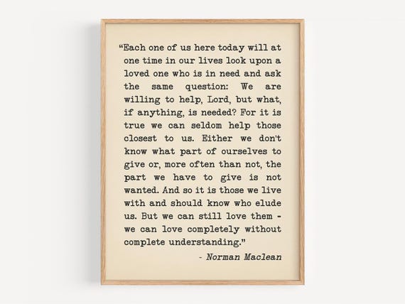 A River Runs Through It Quote, Literary Decor