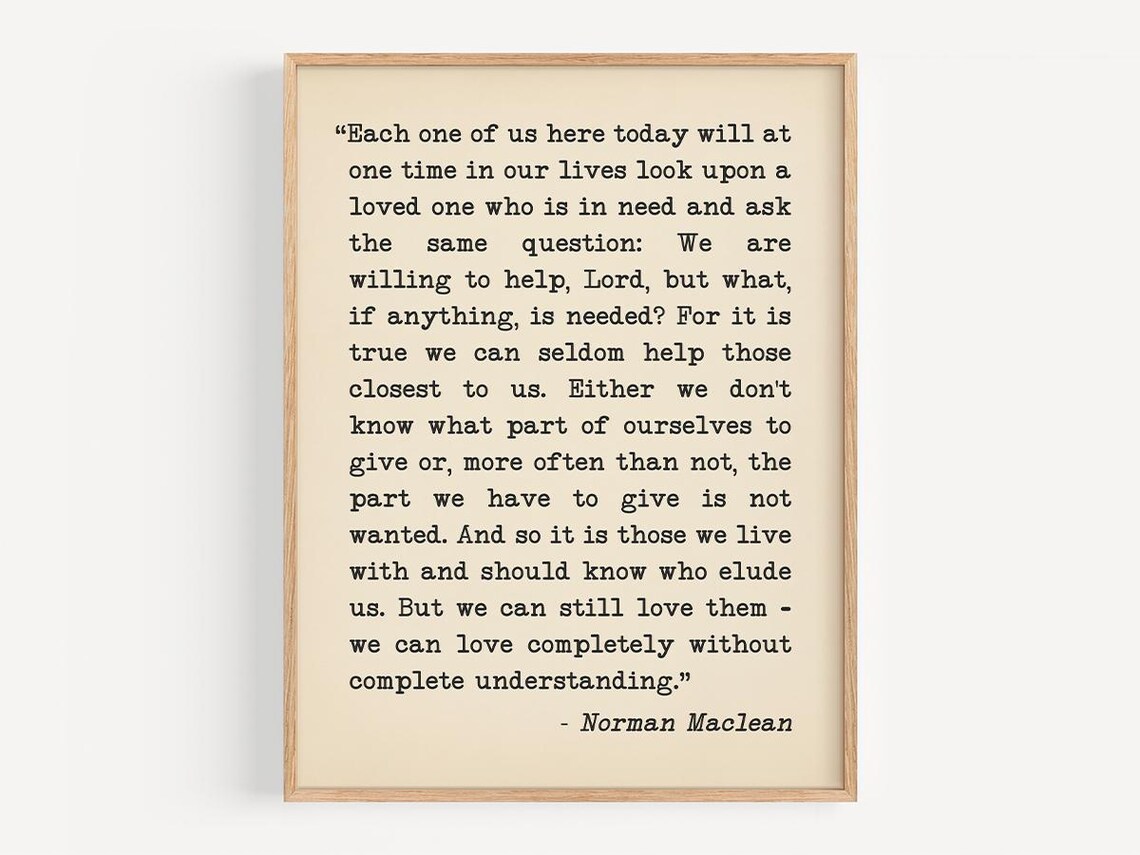 A River Runs Through It Quote, Literary Decor