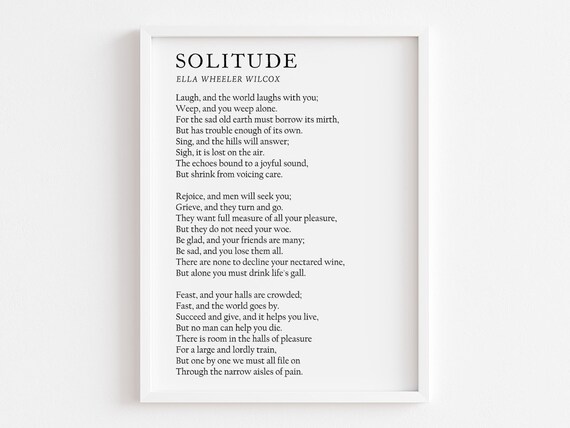 Solitude By Ella Wheeler Wilcox, Meditation Room Decor