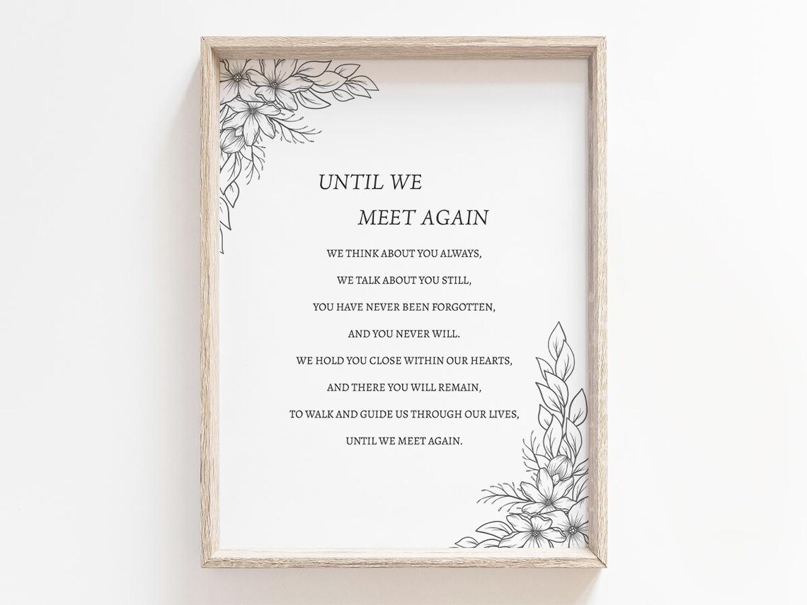 Until We Meet Again Memorial Tribute, Floral Sympathy Gift