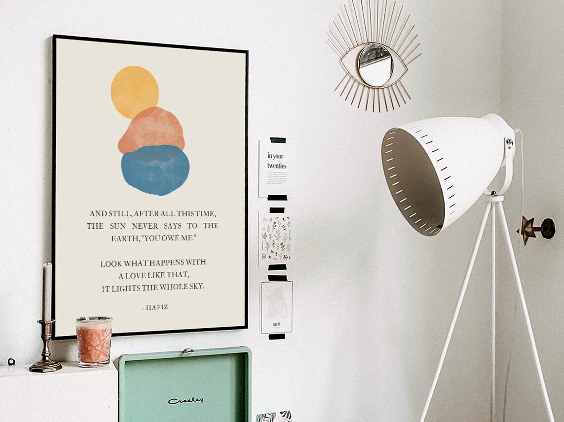Hafiz The Sun Never Says to the Earth Love Quote Sun Wall Art - Image 3