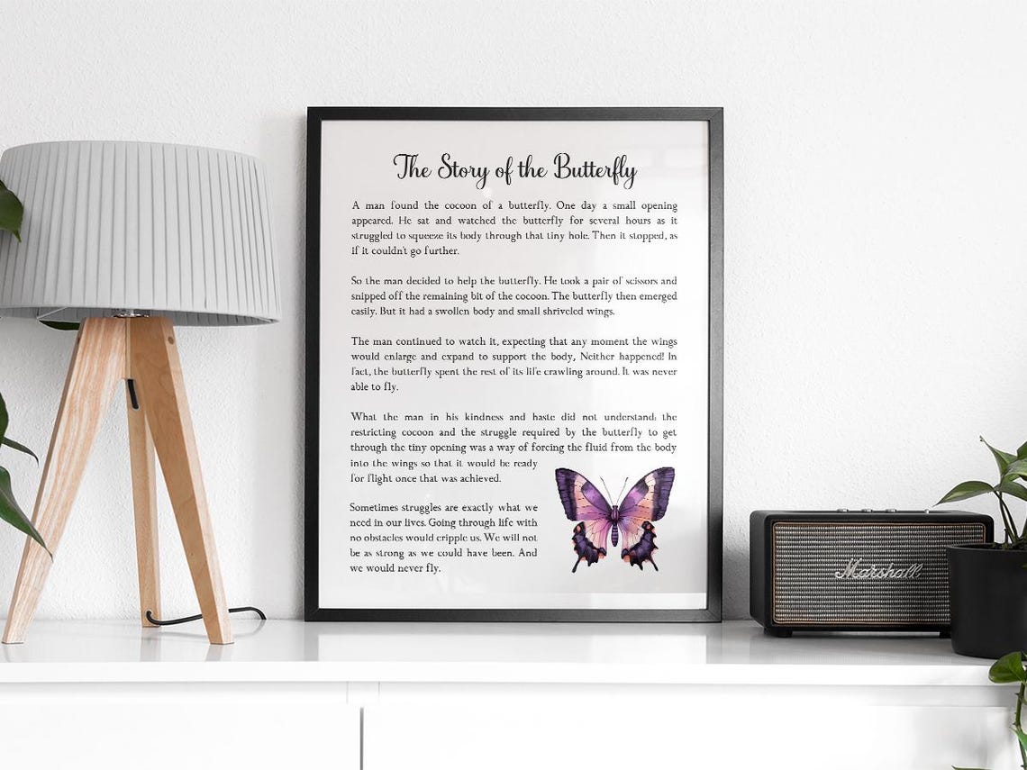 The Story Of The Butterfly Life Challenges Art Print - Image 2
