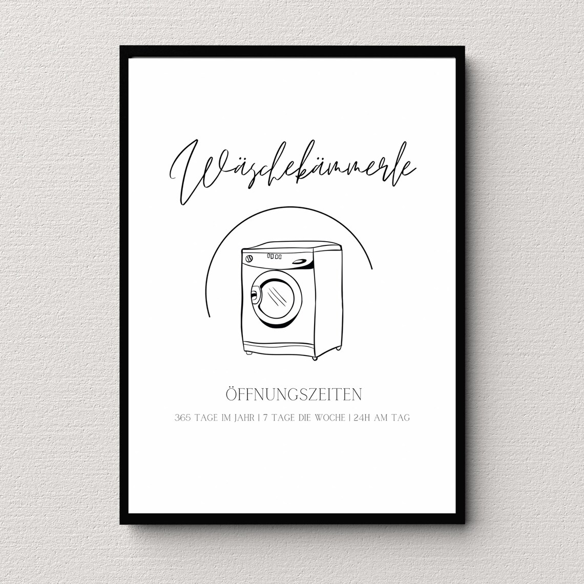 Laundry Room Wash Black Typography Art Print - Image 4