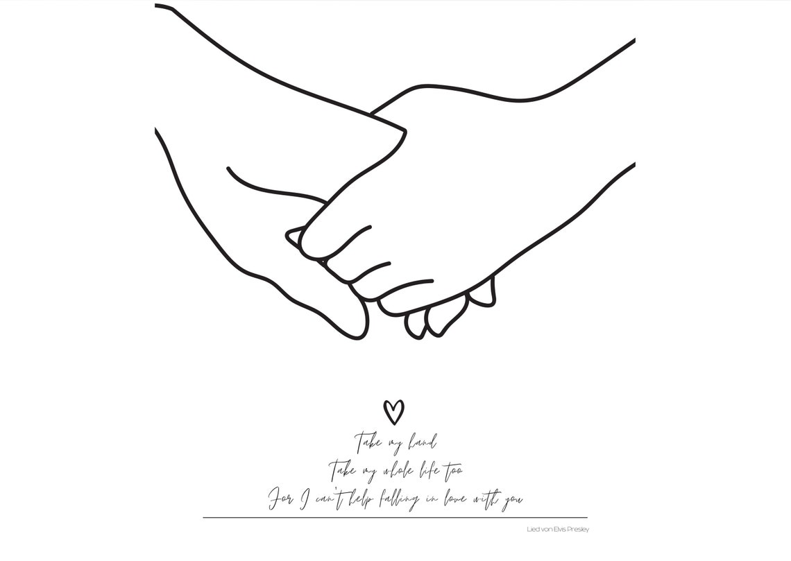 A Thousand Years Love Song Lyrics Poster with Holding Hands Art - Image 3