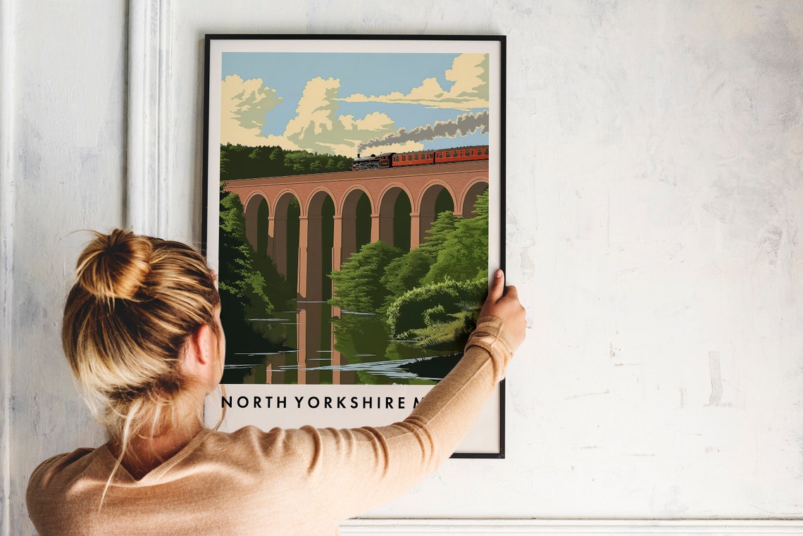 North Yorkshire Moors England Steam Train Viaduct Travel Poster - Image 2