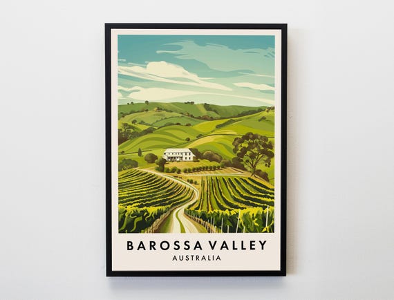 Barossa Valley Travel Print Wall Art Poster Australia Lovers Home Decor Gifts
