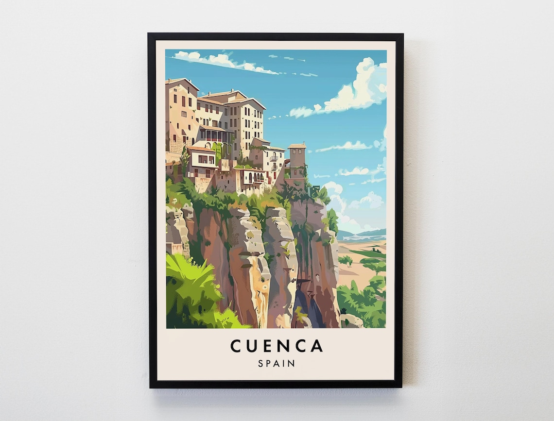 Cuenca Travel Poster, Spain Lovers Home Decor