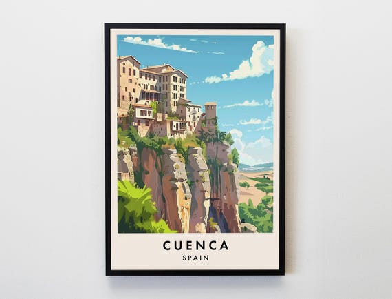 Cuenca Travel Poster, Spain Lovers Home Decor