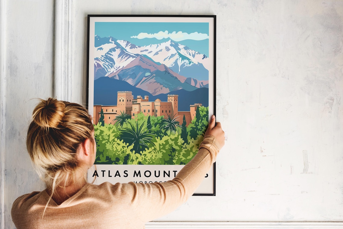 Atlas Mountains Travel Poster, Morocco Travel Print - Image 2