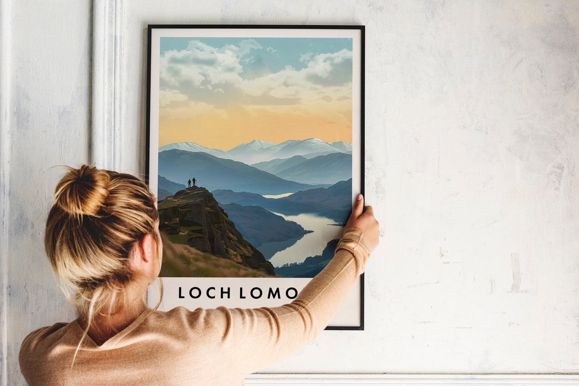 Loch Lomond Scotland Sunset Mountain Lake View Travel Poster - Image 2