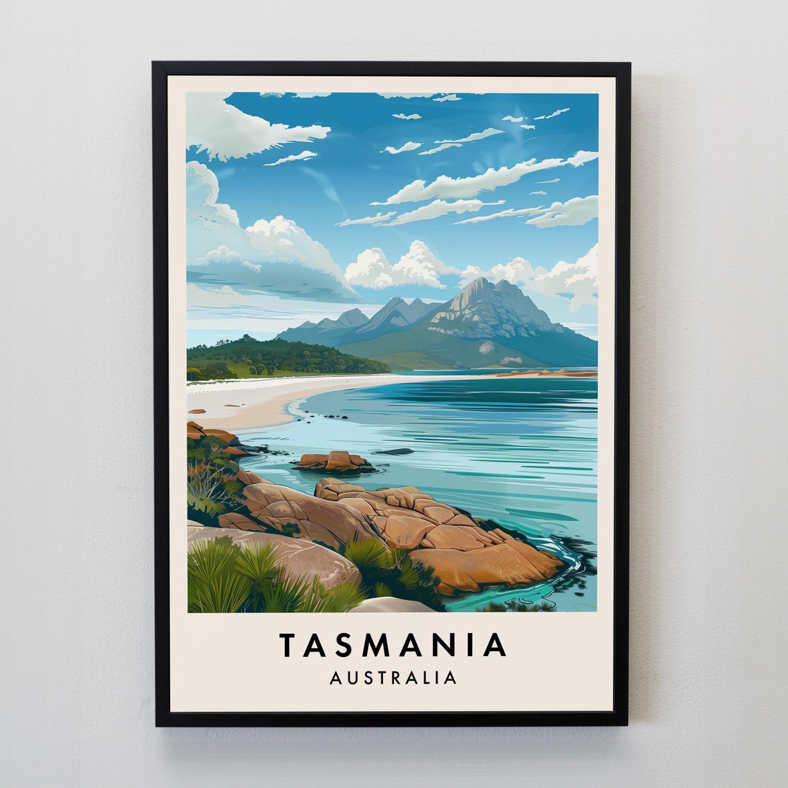 Tasmania Travel Print Wall Art Tasmania Tasmania Print Tasmania Poster Australia Gift Art Australia Travel Print Australia Poster