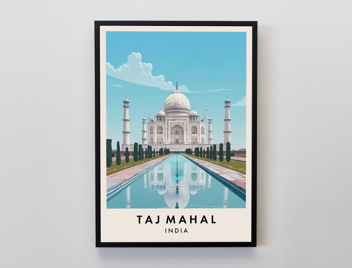 Taj Mahal Travel Print Wall Art Taj Mahal Taj Mahal Print Taj Mahal Poster India Gift Art India Travel Art India Gift
