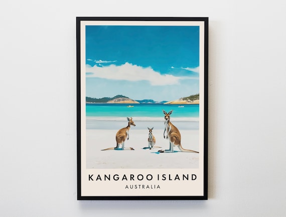 Kangaroo Island Travel Print Wall Art Poster Australia Lovers Home Decor Gifts